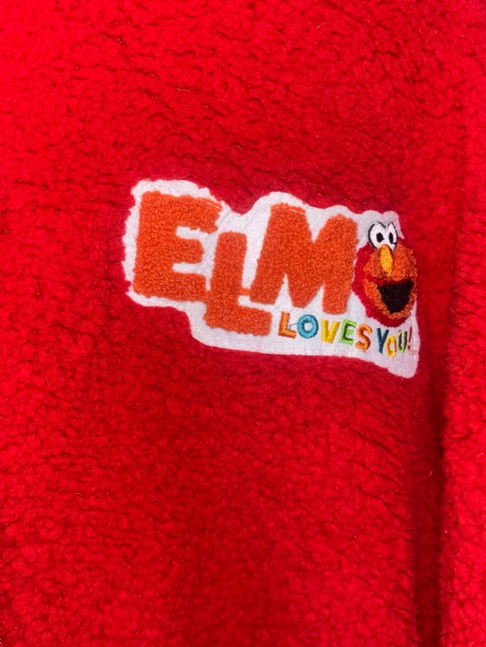 Adult Red Elmo Fleece Halloween Costume - Elmo Loves You L/XL
